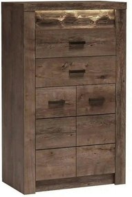 Comoda INDIANAPOLIS I6, frasin inchis, PAL laminat, cu 2 sertare, 2 us