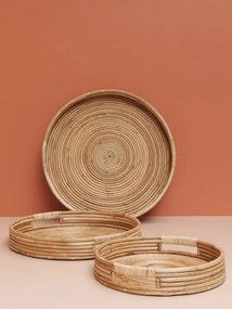Set 3 tavi din rattan natural – S/3, H8 x Ø 60 cm