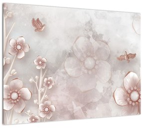 Tablou - Flori roz (70x50 cm)