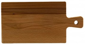 Tocator lemn cu maner 315x160x15 mm, Maro natur
