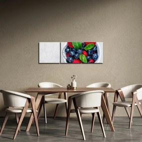 Tablou - bol cu fructe de pădure (cu ceas) (90x30 cm)