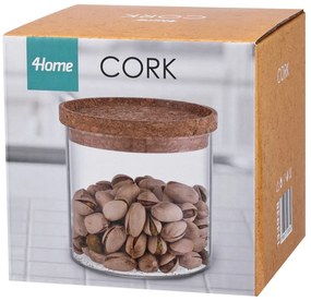 Recipient de sticlă pentru alimente cu capac 4Home Cork , 450 ml, 450 ml