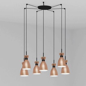 Lustra suspendata cu 7 pendule RETRO cupru