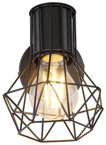 Aplica de perete design industrial PRISKA negru