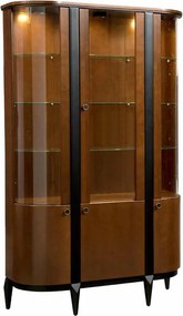 Vitrină lemn masiv nuc Elegance I, 120,6 × 43 × 195,7 cm