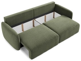 Canapea verde extensibilă/cu spațiu de depozitare 238 cm Kalena – Makamii