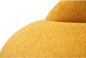 Fotoliu galben muștar cu tapițerie din țesătură bouclé Ginerva – Mauro Ferretti