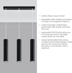 Lustră neagră din metal Castro – Sollux