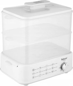 Aparat de gatit cu aburi Saturn ST-EC1187, 1500W, 12 l, Oprire automata, Indicator nivel apa, Alb