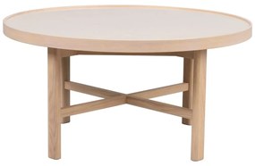 Măsuță de cafea în culoare naturală rotundă cu blat ceramic 90x90 cm Marsden – Rowico