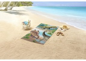 Prosop de plajă din catifea pentru copii 75x150 cm Dino – Good Morning