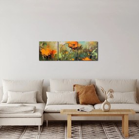 Tablou - Flori (cu ceas) (90x30 cm)
