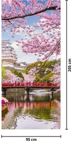 Fototapet pentru ușă - Cireșe japoneze (95x205cm)