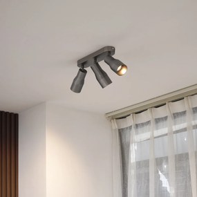 Spoturi plafon rotunde, metal gri-tun, GU10, 50mm, 3 lumini - Stanley