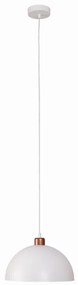 Duolla - Lustră suspendată pe cablu IRONLINE 1xE27/15W/230V, Ø 27 cm, alb/cupru