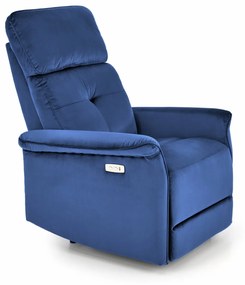 Fotoliu recliner Semir velvet bleumarin H108 cm