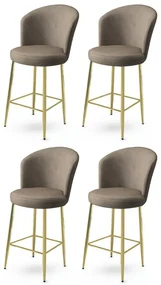 Set de scaune de bar Fora Cappuccino și Auriu, 4buc., 4 buc
