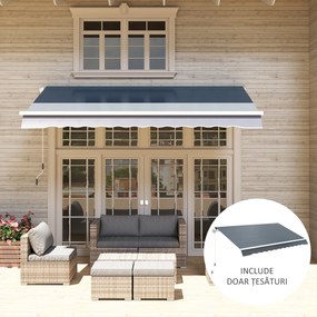 Outsunny Material de Înlocuire pentru Copertină Retractabilă, 282x250 cm, Gri | Aosom Romania