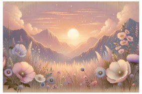Tablou apus romantic cu pajiște