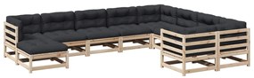 3299640 vidaXL Set canapea de grădină cu perne, 10 piese, lemn masiv de pin