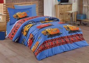 Lenjerie de pat copii Cars Start /160x200 cm dimensiune standard