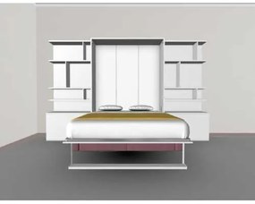 PAT RABATABIL DUBLU SOMIERA INCLUSA CU CANAPEA SI 2 BIBLIOTECI(100 cm)  - ROYAL BIG BOOKCASE SET (150X200)