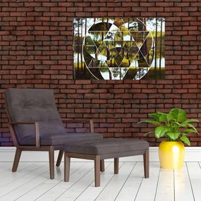 Tablou - Colaj geometric pe fundalul pădurilor nordice (90x60 cm)