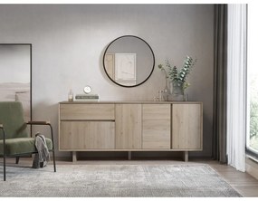 Comodă în culoare naturală cu aspect de lemn de stejar 180x76x45 cm Carpi – Marckeric