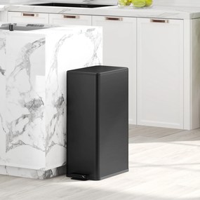 HOMCOM Coș de gunoi 20L, capac Soft-Close, compartiment pentru deodorant, rezistent la amprente, oțel inoxidabil, Negru | Aosom Romania