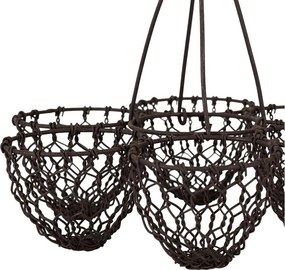 Suport vintage pentru ouă, din metal, finisaj maro antichizat, Campagne, D18 x H20 cm