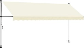 vidaXL Copertină retractabilă, crem, 400x150 cm, țesătură și oțel
