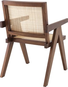 Scaun cu brate design vintage Aristide, maro