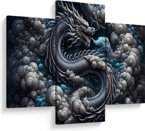 Tablou – Dragon în fum (90x60 cm)