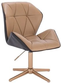 HR212CROSS SCAUN NEGRU ȘI CARAMEL BAZĂ AURIE