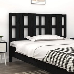 817994 vidaXL Tăblie de pat, negru, 145,5x4x100 cm, lemn masiv de pin
