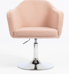 HR832N Scaun Catifea Reiată Premium culoare Roz prăfuit Litchi cu Bază Cromata