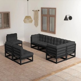 3076678 vidaXL Set mobilier de grădină cu perne, 8 piese, lemn masiv de pin