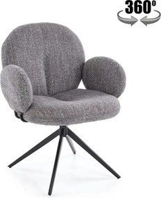 Scaun K568, gri/negru, stofa clasica/otel, 65x64x82 cm