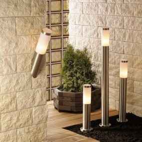 Lampă LED RGBW dimmabilă de exterior LIVIA 1xE27/6,5W/230V 100 cm IP44 argintie