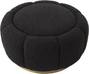 Taburete ottoman design elegant LUX Inger, boucle negru 115778 HZ