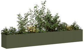 vidaXL Jardinieră verde măsline 280x40x40 cm oțel laminat la rece