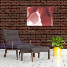 Tablou pe sticlă - Floare abstractă roșie N⁰3 (70x50 cm)