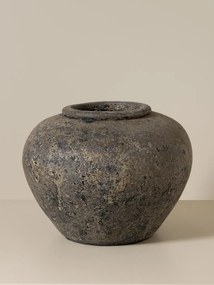 Vas decorativ din teracotta cu finisaj antichizat , H26cm , "Patina"