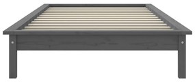 Cadru de pat Small Single 2FT6, gri,75x190cm, lemn masiv de pin Gri, 75 x 190 cm