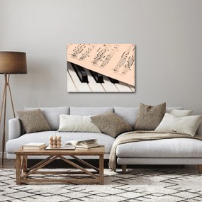 Tablou cu pian și notele muzicale (70x50 cm)