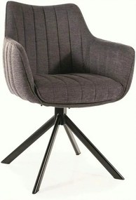 Scaun rotativ AZALIA, gri inchis/negru, stofa/metal, 61x44x86 cm