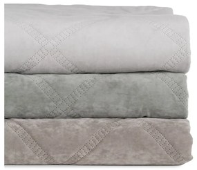 Cuvertură gri matlasată din catifea 180x260 cm – Ixia