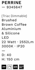 Lustra LED circulara PERRINE 40cm, maro