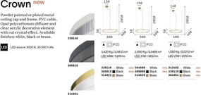 Lustra LED suspendata design circular CROWN SP D80 NERO