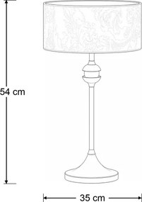 Brilagi - Lampă de masă SAPHIRE 1xE27/15W/230V crem/auriu/patină